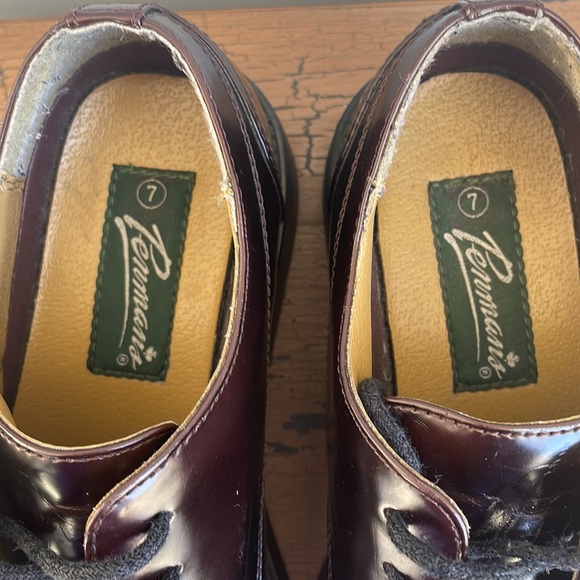 Vintage Penmans Round Toe Oxford Mens Shoes Black Cherry Size 7 men Size 8 women - Picture 8 of 13